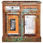 vidaXL Placard vintage avec 2 tiroirs 2 portes Bois massif récupéré