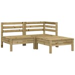 vidaXL Canapé de jardin avec coussins et repose-pied 2 places