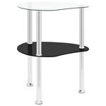 vidaXL Table 2 niveaux Transparent et noir 38x38x50 cm Verre trempé