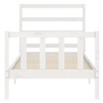 vidaXL Cadre de lit avec tête de lit blanc petit simple bois massif