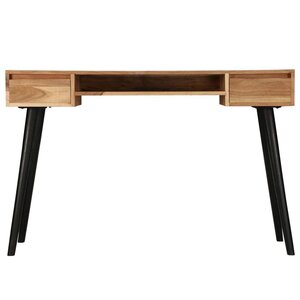 Bureau table meuble travail informatique à écrire bois d'acacia massif 118 cm 0502113