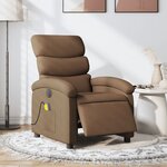 vidaXL Fauteuil inclinable de massage électrique marron tissu