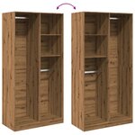 vidaXL Garde-robe chêne artisanal 100x50x200 cm bois d'ingénierie