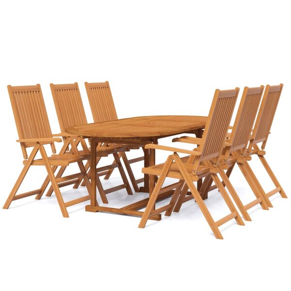 vidaXL Ensemble à manger de jardin 7 Pièces Bois d'acacia massif