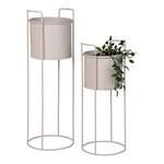 Lot de 2 supports de fleurs en acier sable