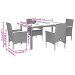 vidaXL Ensemble à manger de jardin et coussins 5Pièces beige rotin acacia