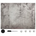 Tableau magnétique panneau écriture école maison bureau mural verre 80 x 60 cm gris 02_0045513