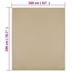 vidaXL Draps-housses Jersey 2 Pièces Taupe 160x200 cm Coton