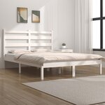 vidaXL Cadre de lit sans matelas blanc bois massif 140x200 cm