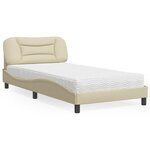 vidaXL Lit avec matelas crème 100x200 cm tissu