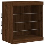 vidaXL Buffet avec lumières LED chêne marron 142 5x37x67 cm