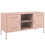 vidaXL Meuble TV rose 100 5x39x50 5 cm acier