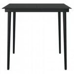 vidaXL Mobilier à dîner d'extérieur avec coussins 3 Pièces Gris et noir