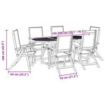 vidaXL Ensemble à manger de jardin 7Pièces bois d'acacia solide textilène