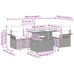 vidaXL Ensemble de canapé de jardin de 6 pièces avec coussins gris en poly rotin