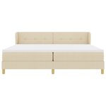 Lit box spring vidaXL avec matelas crème 200x200 cm en tissu