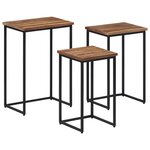 vidaXL Tables basses gigognes 3 Pièces bois massif de teck