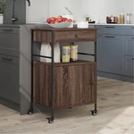 vidaXL Chariot de cuisine chêne marron 56x43x89 5 cm bois d'ingénierie