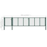 vidaXL Portail de jardin Acier 500 x 100 cm Vert