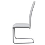 vidaXL Chaises à manger cantilever lot de 4 blanc similicuir