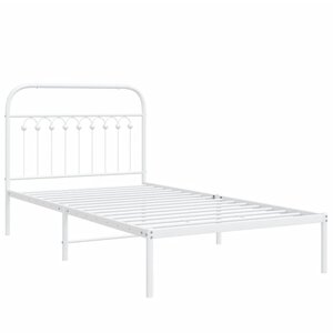 vidaXL Cadre de lit métal avec tête de lit blanc 100x190 cm