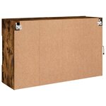 vidaXL Meuble TV mural avec lumières LED chêne fumé 98 5x30x60 5 cm