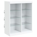 vidaXL Buffets avec lumières LED 3 Pièces blanc bois d'ingénierie