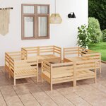vidaXL Salon de jardin 8 Pièces Bois de pin massif