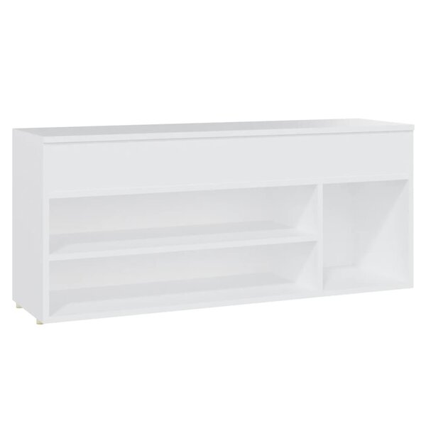 vidaXL Banc à chaussures Blanc 105x30x45 cm Bois d'ingénierie