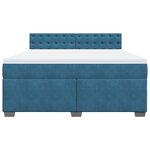 vidaXL Sommier à lattes de lit et matelas bleu 180x200 cm velours