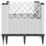 vidaXL Jardinière avec piquets blanc 43 5x43 5x43 5 cm PP
