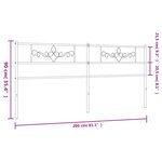 vidaXL Tête de lit métal noir 200 cm