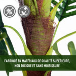 Outsunny Palmier artificiel hauteur 123 cm arbre artificiel décoration plastique fil de fer pot inclus vert