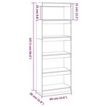 vidaXL Bibliothèque/Séparateur de pièce Blanc 60x30x167 5cm Pin massif
