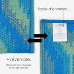 Tapis extérieur terrasse réversible - Tapis de jardin imperméable et résistant UV - Amber - Bleu - 120x180 cm - HOMESCAPES