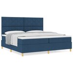 vidaXL Lit à ressorts avec matelas bleu 200x200 cm en tissu
