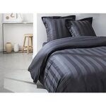 Parure de lit - 240 x 260 cm - 100  Satin de coton - Fusain