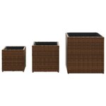 vidaXL Jardinières d'extérieur 3 Pièces marron résine tressée