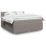 vidaXL Sommier à lattes de lit avec matelas Taupe 200x200 cm Tissu