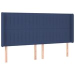 vidaXL Tête de lit avec oreilles Bleu 183x16x118/128 cm Tissu