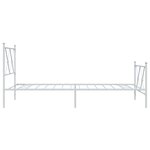 vidaXL Cadre de lit métal sans matelas avec pied de lit blanc 90x190cm