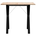 vidaXL Table à manger cadre en Y 80x80x75 cm bois de pin massif acier