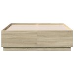 vidaXL Cadre de lit avec LED sans matelas chêne sonoma 135x190 cm