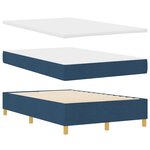 vidaXL Lit avec sommier et matelas bleu 120x200 cm en tissu