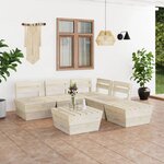 vidaXL Salon de jardin palette 6 Pièces Bois d'épicéa imprégné