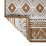 vidaXL Tapis d'extérieur marron et blanc 80x250 cm design réversible
