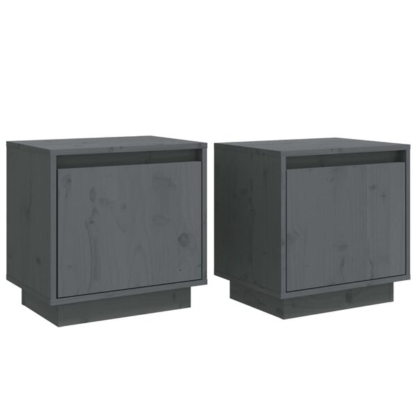 vidaXL Tables de chevet 2 Pièces Gris 40x30x40 cm Bois de pin solide