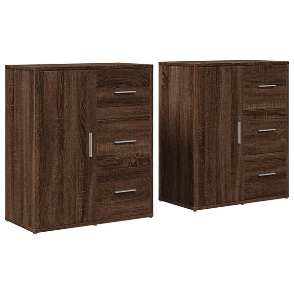 vidaXL Buffets 2 Pièces chêne marron 60x31x70 cm bois d'ingénierie