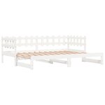 vidaXL Lit coulissant Blanc 2x(80x200) cm Bois de pin massif