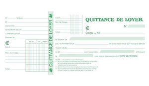 carnet de 50 feuilles de Quittance de loyer 101x165mm EXACOMPTA